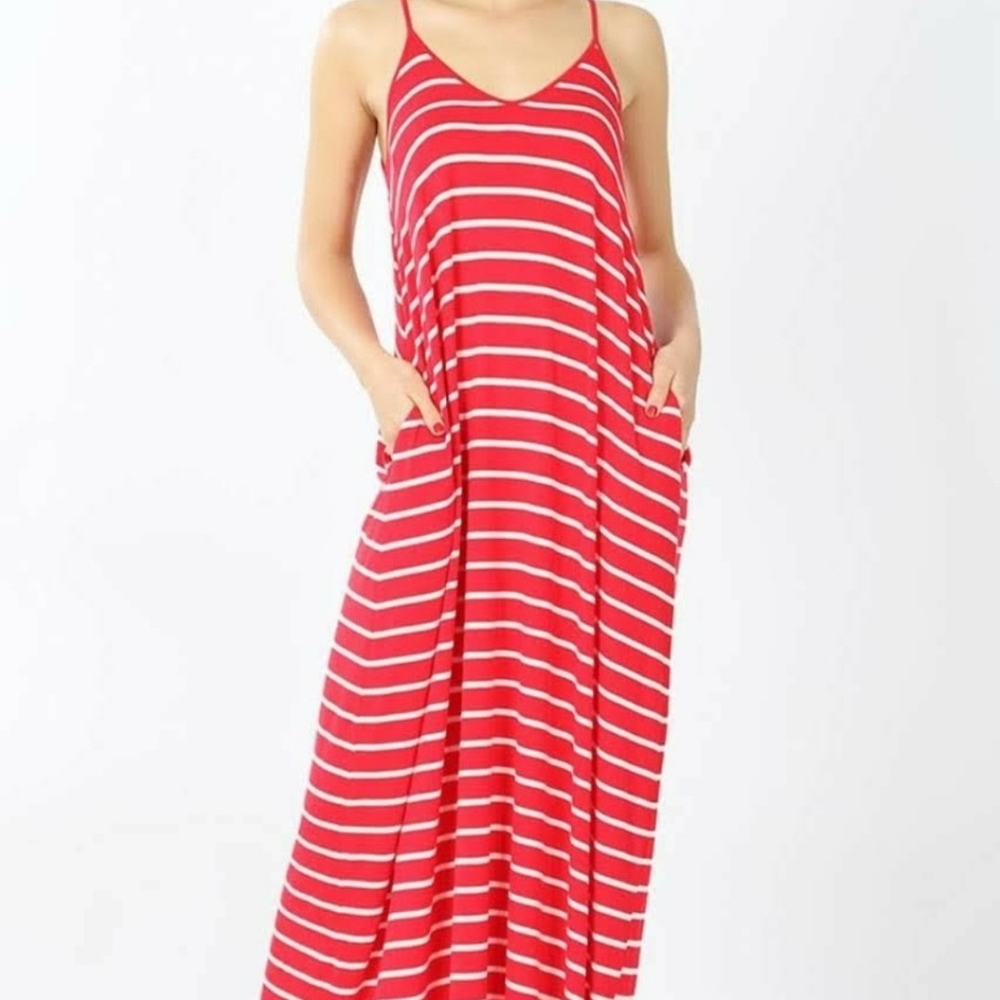 Ruby Red Plus Size Cami Inspired Maxi Dress